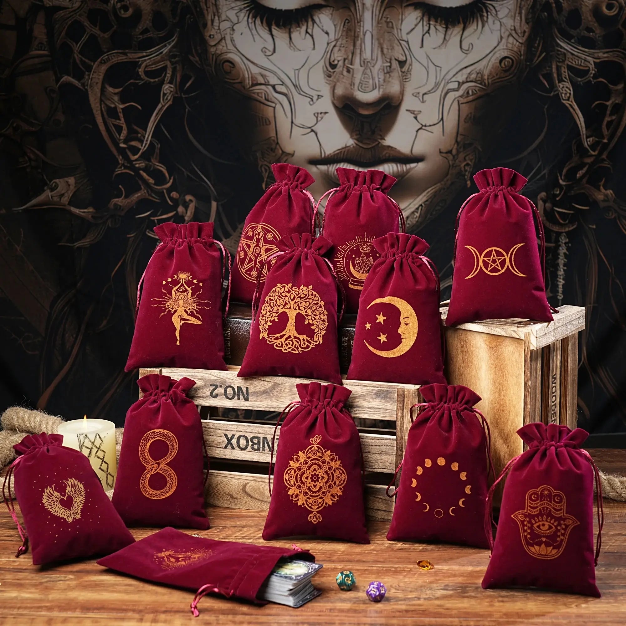 Wizard's dice bag - Crimson