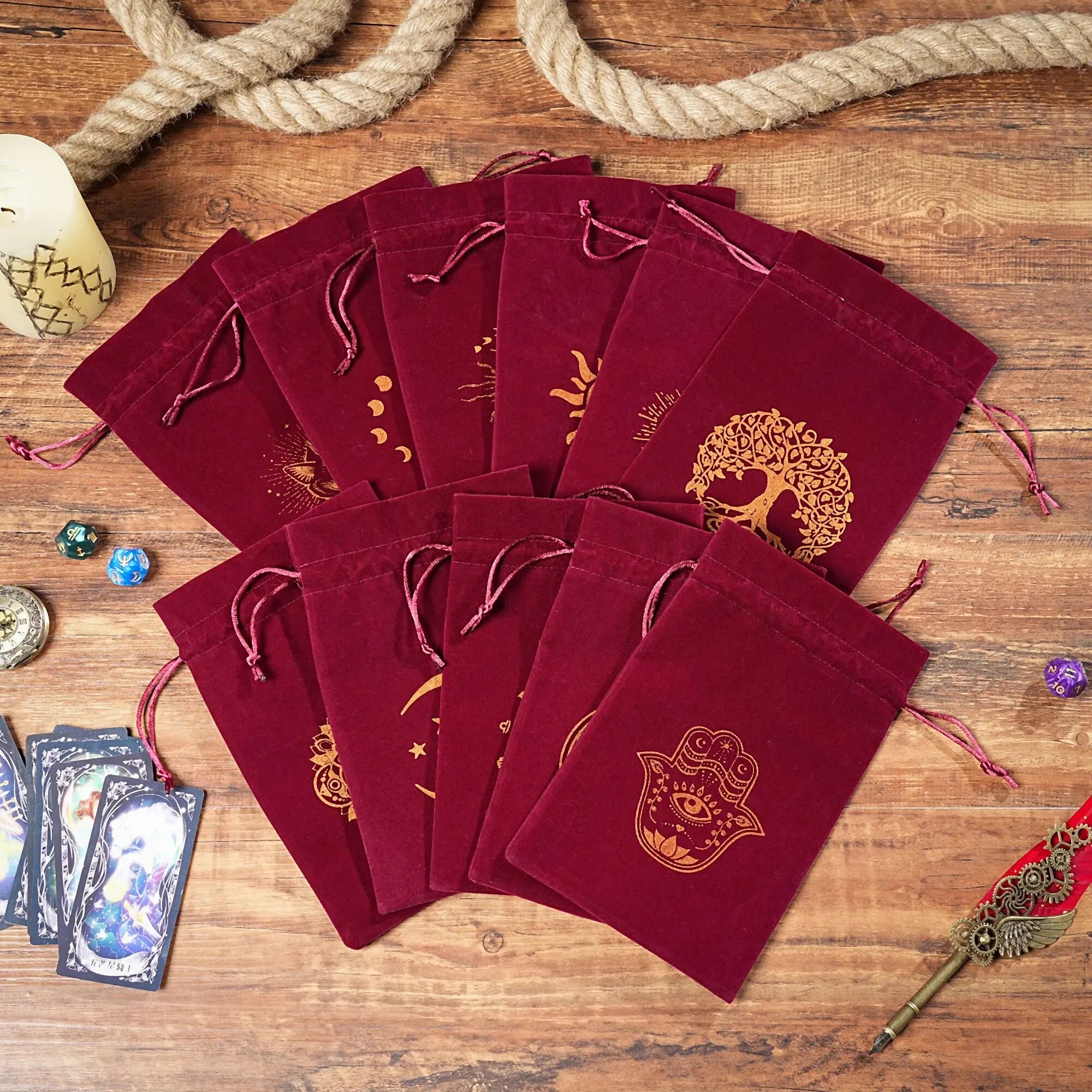 Wizard's dice bag - Crimson