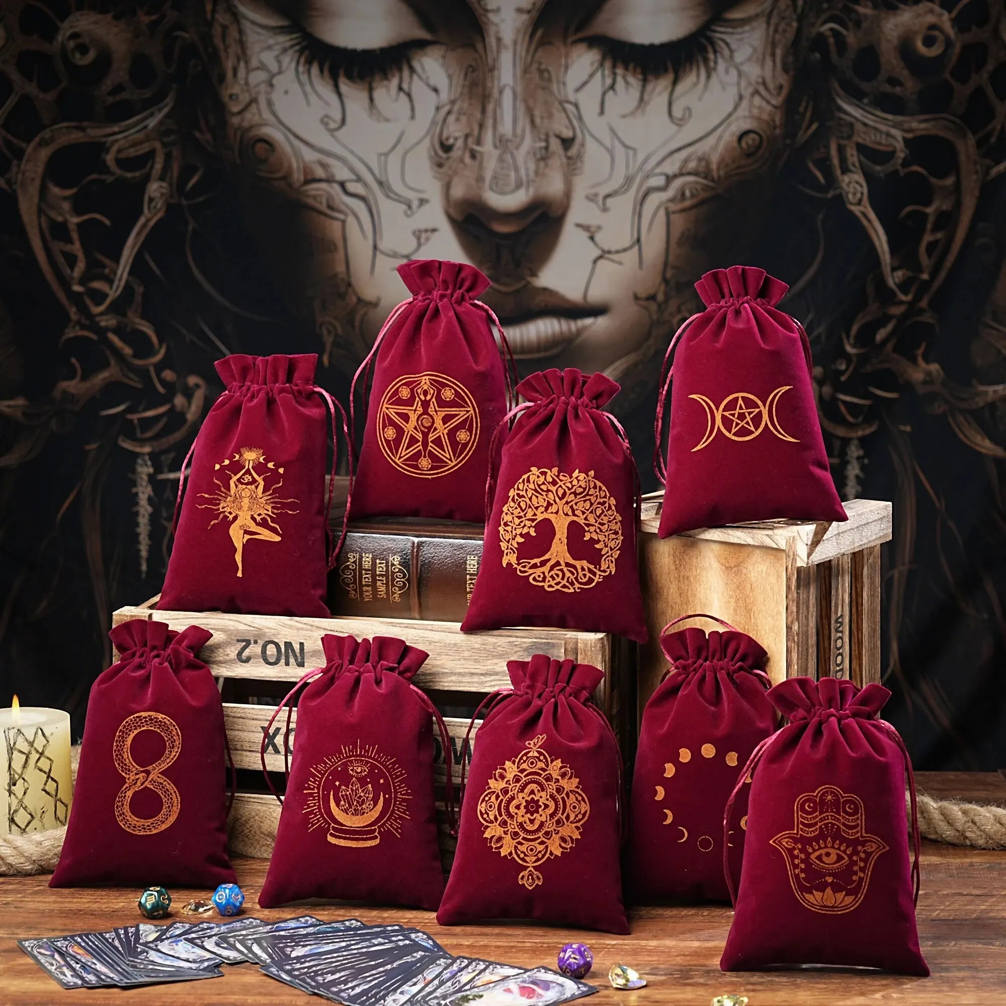 Wizard's dice bag - Crimson